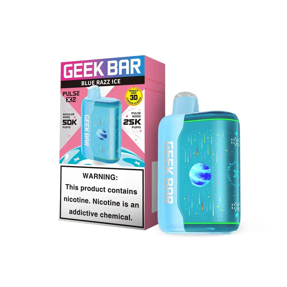 Blue Razz Ice - Geek Bar Pulse X 2 50K disposable vape packaging